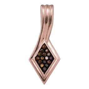 10k Rose Gold Women's Red Diamond Cluster Pendant - FREE Shipping (US/CA)