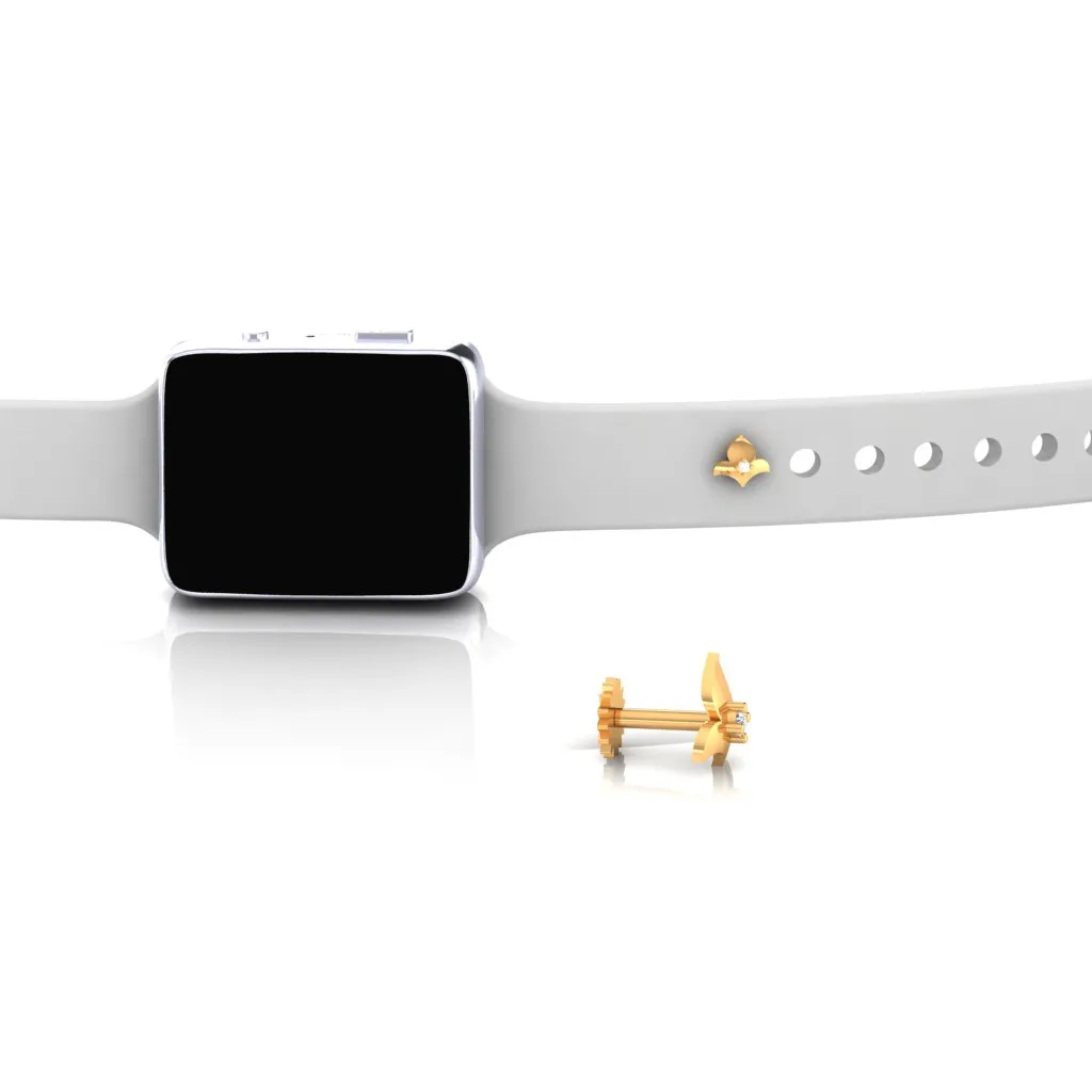 14k Delicate Floral Diamond Smart Watch Stud