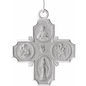 14K Yellow 12x12 mm Four-Way Cross Medal
