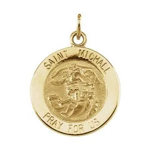 14K Yellow 18 mm St. Michael Medal