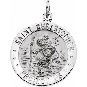 14K Yellow 25 mm St. Christopher Medal