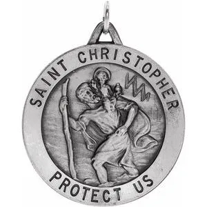 14K Yellow 25 mm St. Christopher Medal