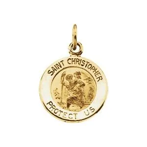 14K Yellow 25 mm St. Christopher Medal