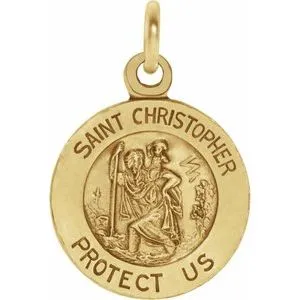 14K Yellow 25 mm St. Christopher Medal