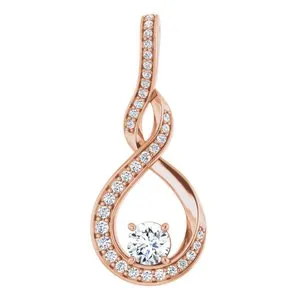 14K Yellow 3/8 CTW Natural Diamond Pendant