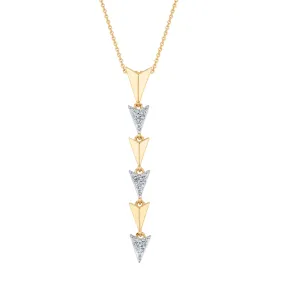 1/6ctw Diamond Yellow Gold Arrow Lariat Necklace