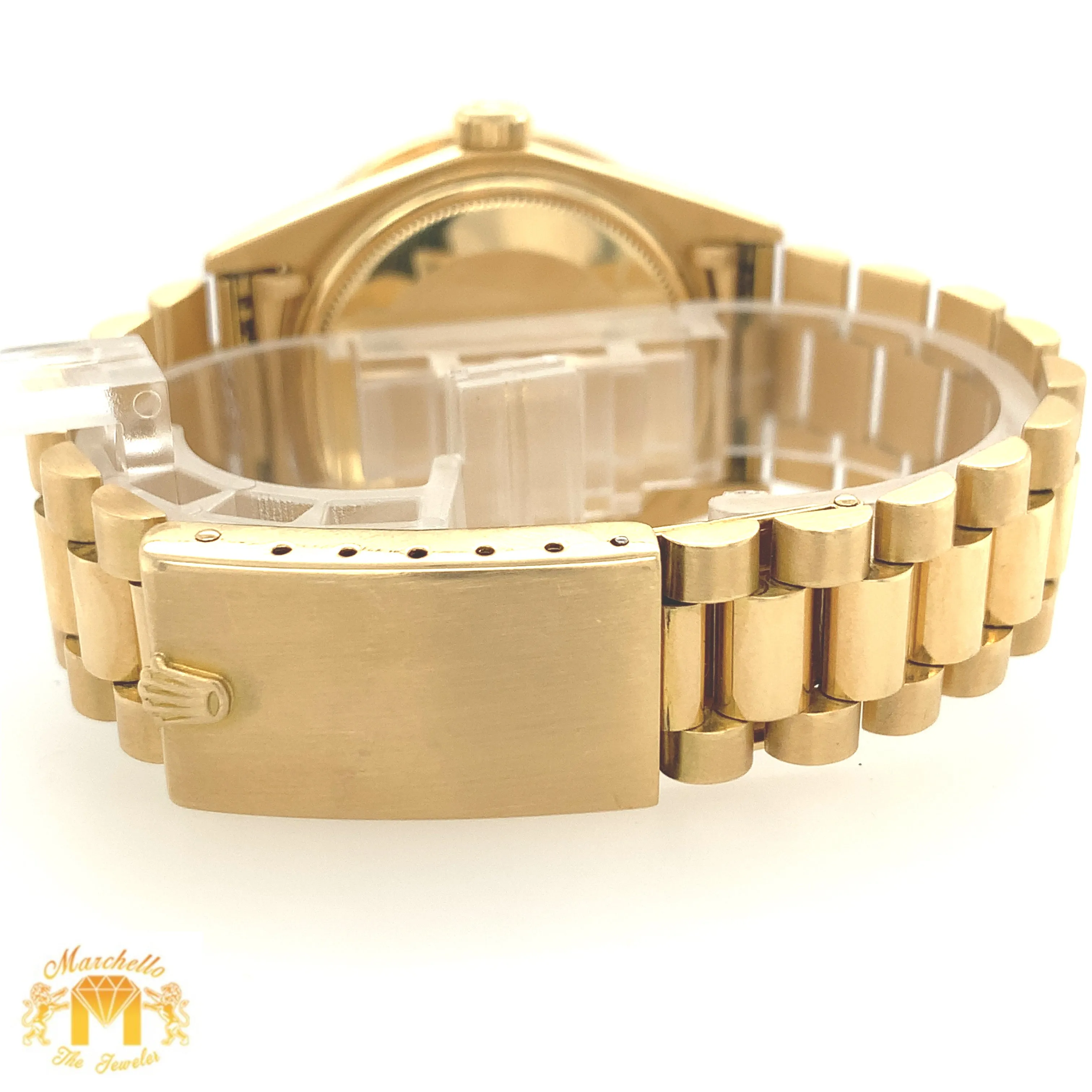 18k Gold 36mm Rolex Day Date Presidential Diamond Watch (custom diamond bezel)