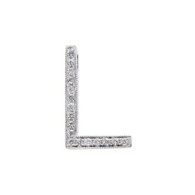 18K White Gold Diamond 'L' Initial Pendant - 20752033