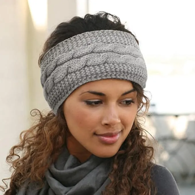 2 Pieces Running Headband Fleece Ear Warmers Headband  Winter Headbands for Women Ladies Girls