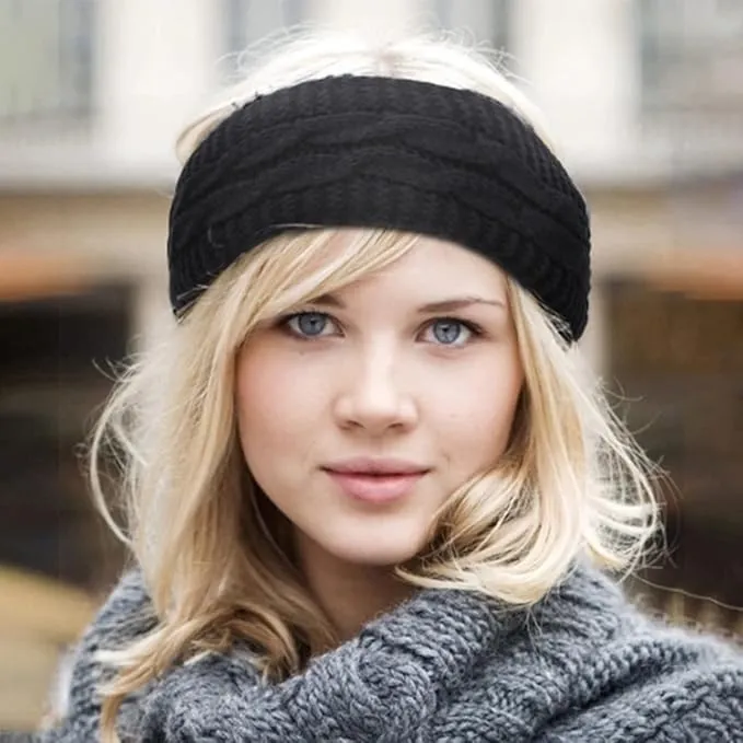 2 Pieces Running Headband Fleece Ear Warmers Headband  Winter Headbands for Women Ladies Girls