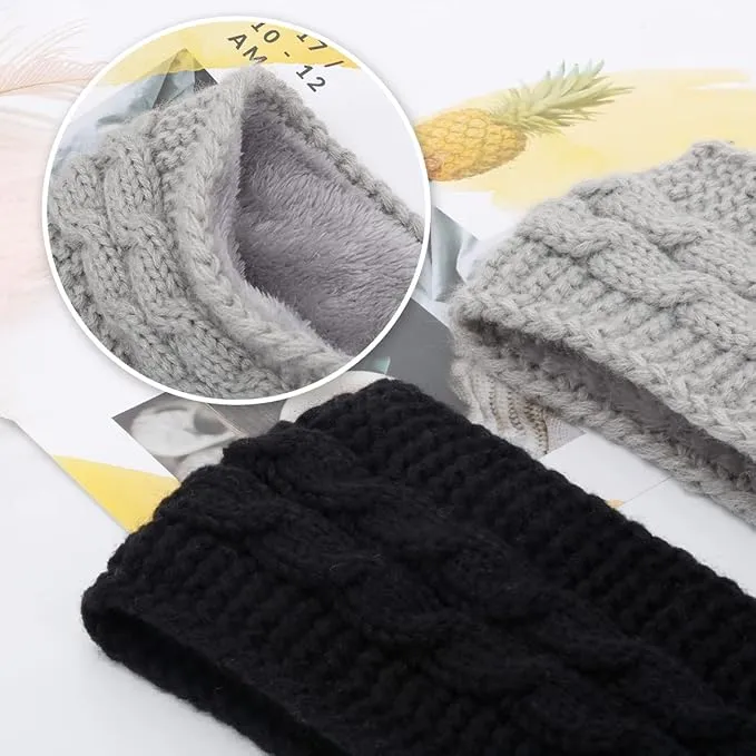 2 Pieces Running Headband Fleece Ear Warmers Headband  Winter Headbands for Women Ladies Girls