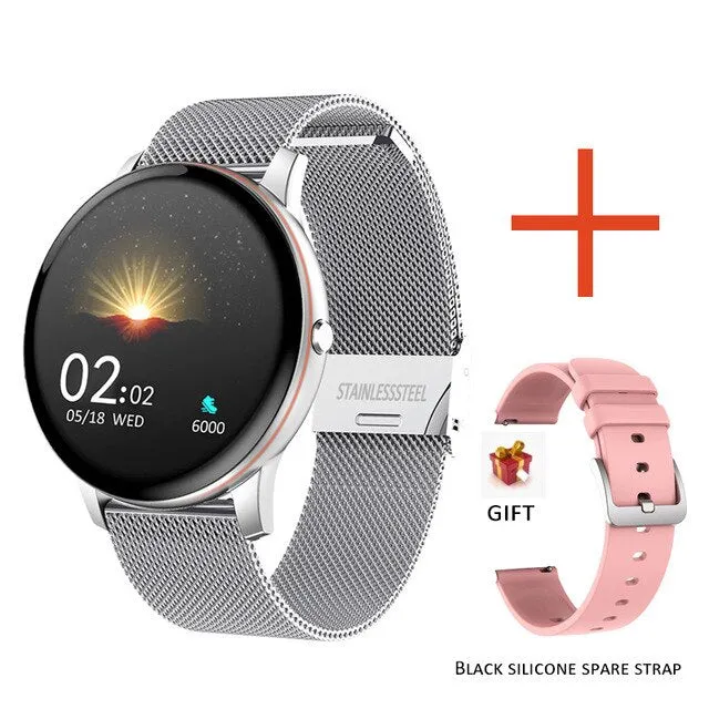 2020 New Full touch screen Smart watch ladies multifunctional sports heart rate blood pressure Smartwatch For IOS Android   box