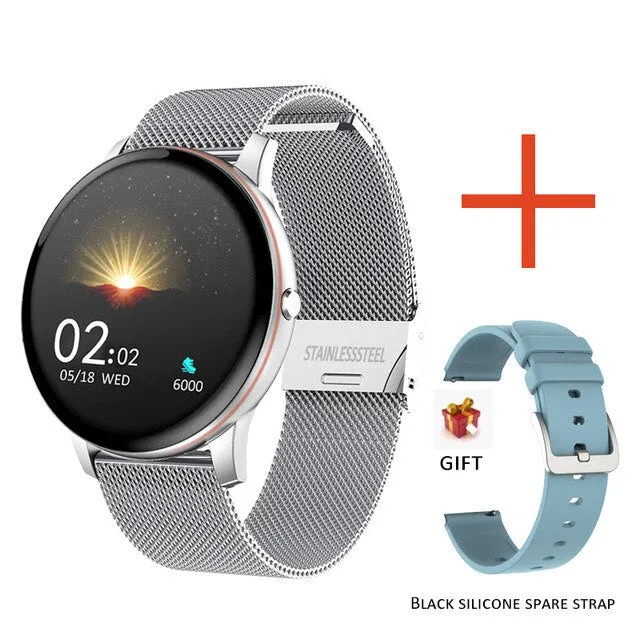 2020 New Full touch screen Smart watch ladies multifunctional sports heart rate blood pressure Smartwatch For IOS Android   box