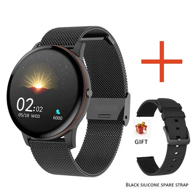 2020 New Full touch screen Smart watch ladies multifunctional sports heart rate blood pressure Smartwatch For IOS Android   box