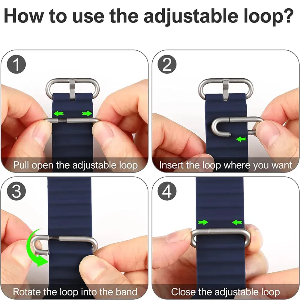 22MM OCEAN LOOP SILICON STRAPS FOR SAMSUNG GALAXY WATCH 46MM, S3, WATCH 3, S3 FRONTIER