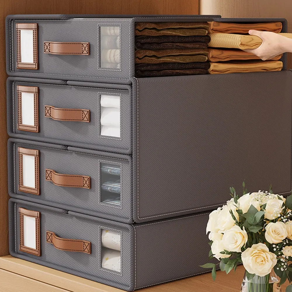 4Pcs Set Bed Sheet Organizers Bedding Storage Bags Grey