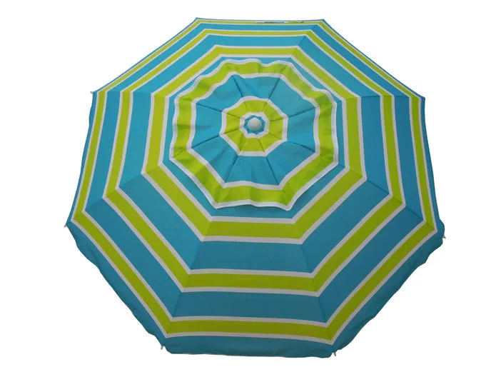 7ft Striped Beach Umbrella With Carry Bag