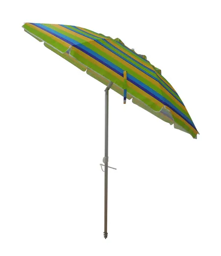7ft Striped Beach Umbrella With Carry Bag