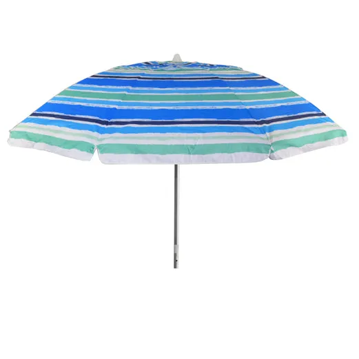 7ft Striped Beach Umbrella With Carry Bag
