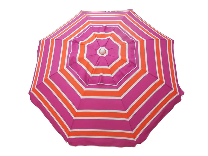 7ft Striped Beach Umbrella With Carry Bag