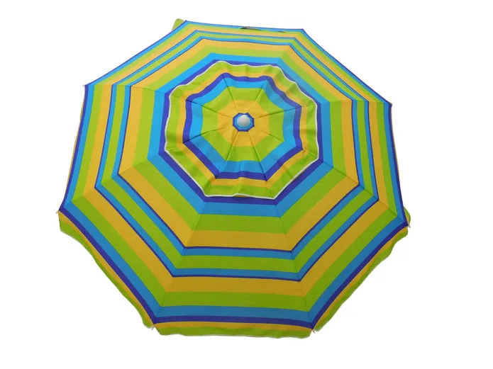 7ft Striped Beach Umbrella With Carry Bag