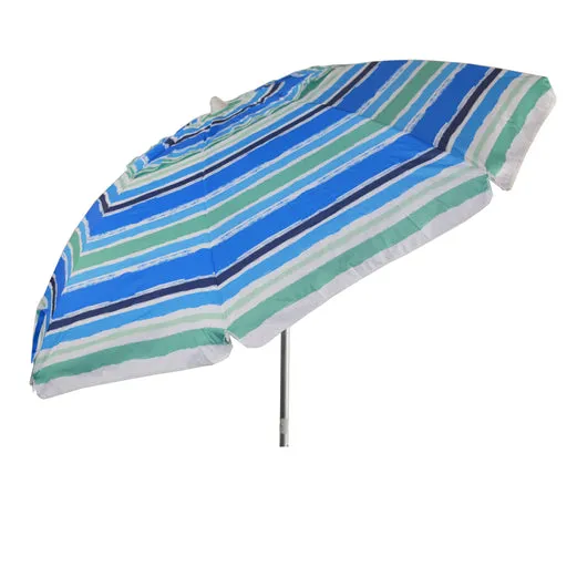 7ft Striped Beach Umbrella With Carry Bag
