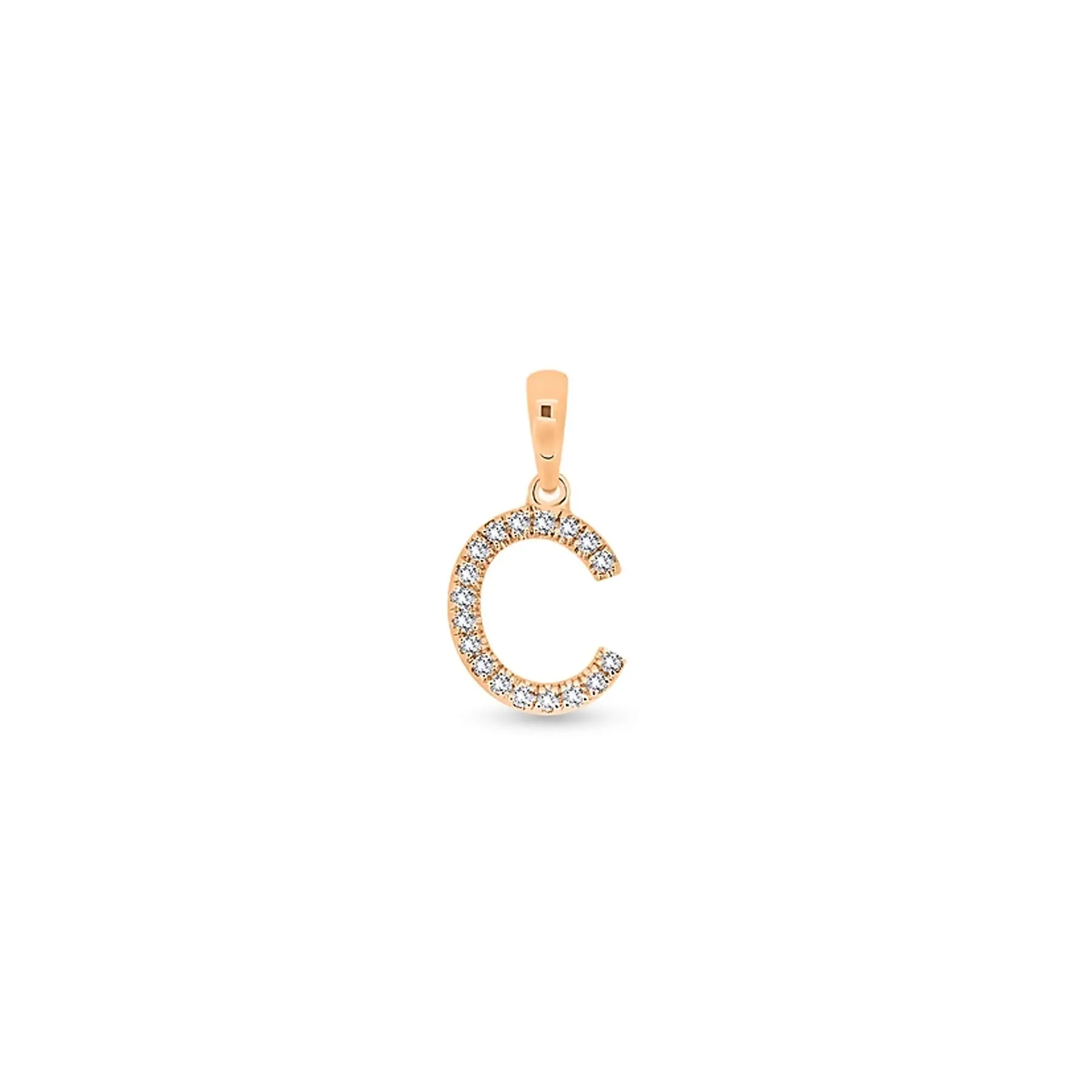 9K Gold Diamond 'C' Initial Pendant - DSSP-C