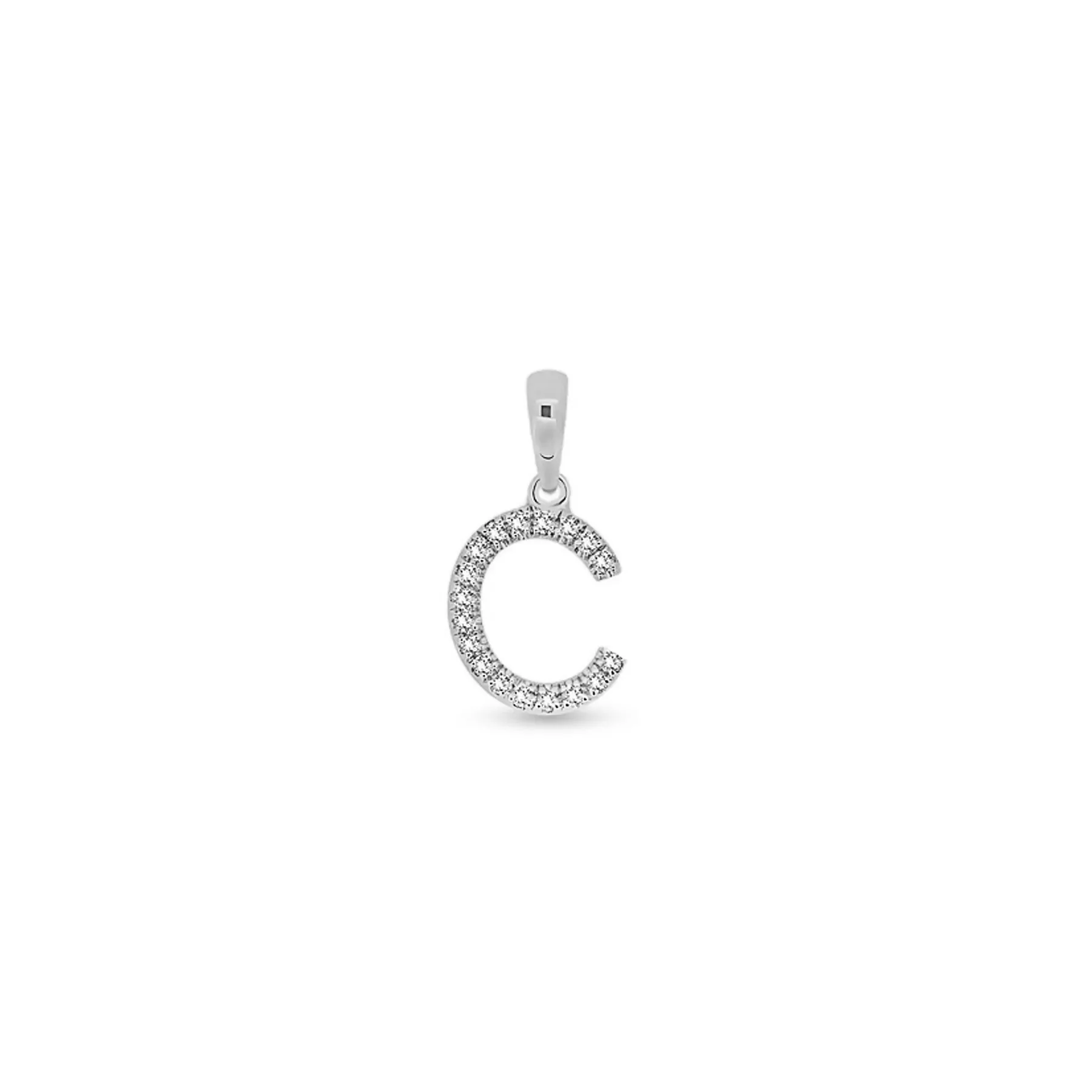 9K Gold Diamond 'C' Initial Pendant - DSSP-C
