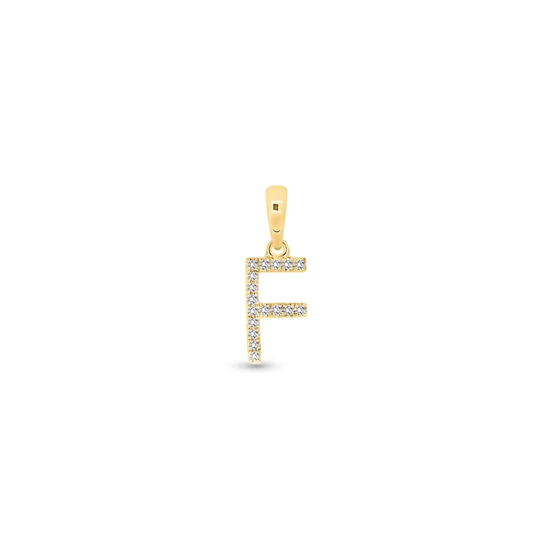 9K Gold Diamond 'F' Initial Pendant - DSSP-F