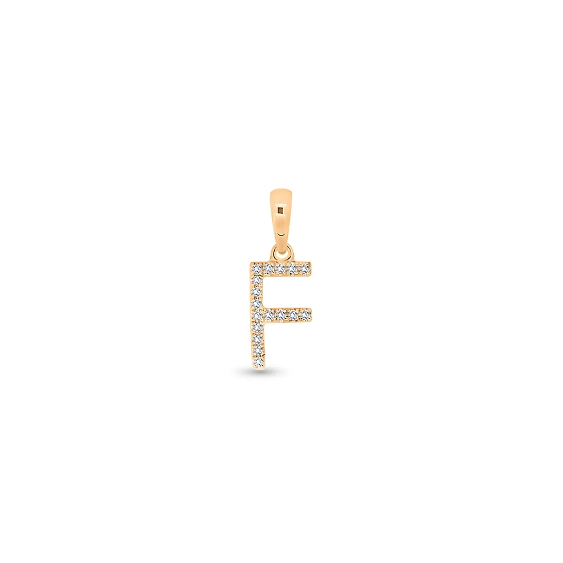 9K Gold Diamond 'F' Initial Pendant - DSSP-F