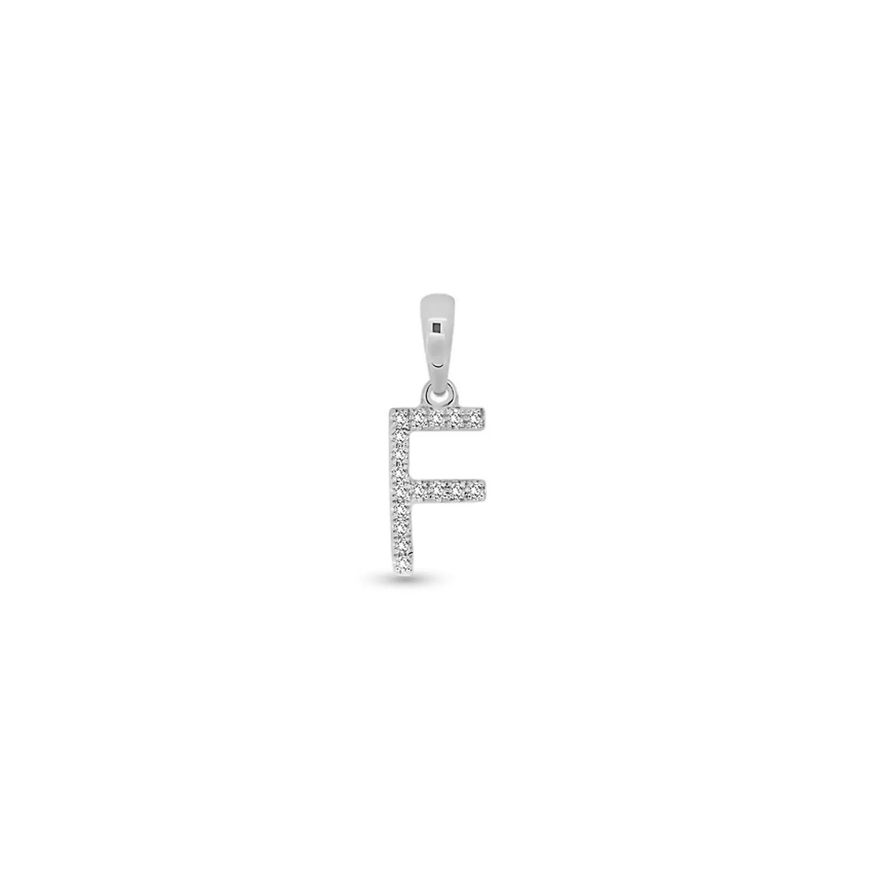 9K Gold Diamond 'F' Initial Pendant - DSSP-F