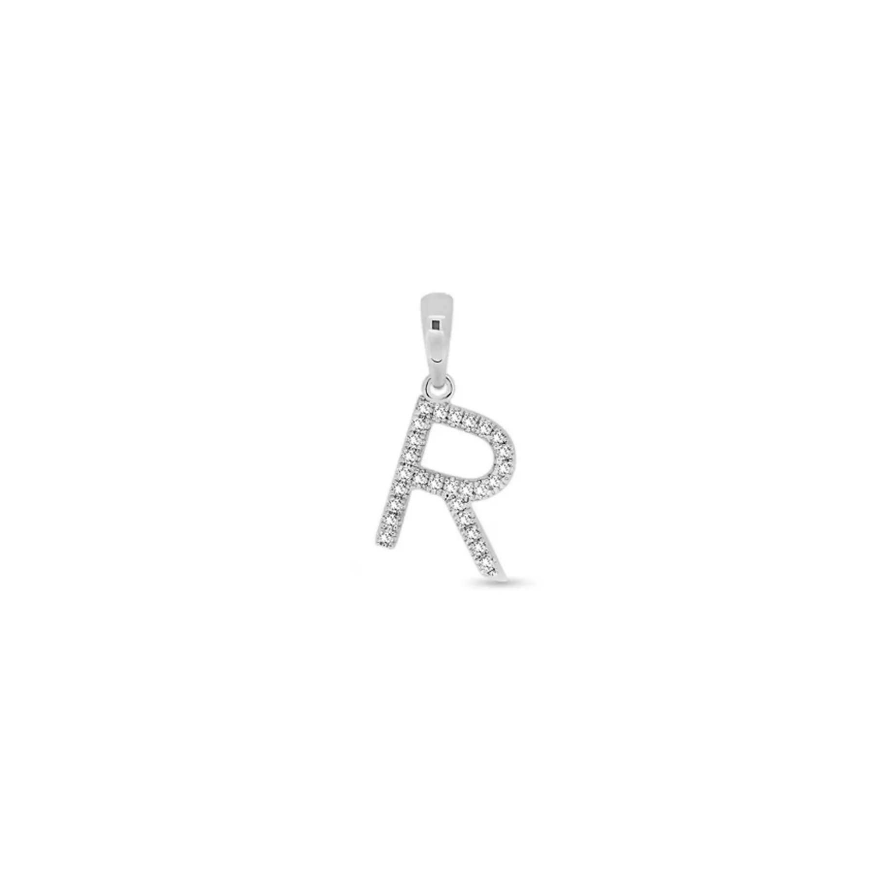 9K Gold Diamond 'R' Initial Pendant - DSSP-R