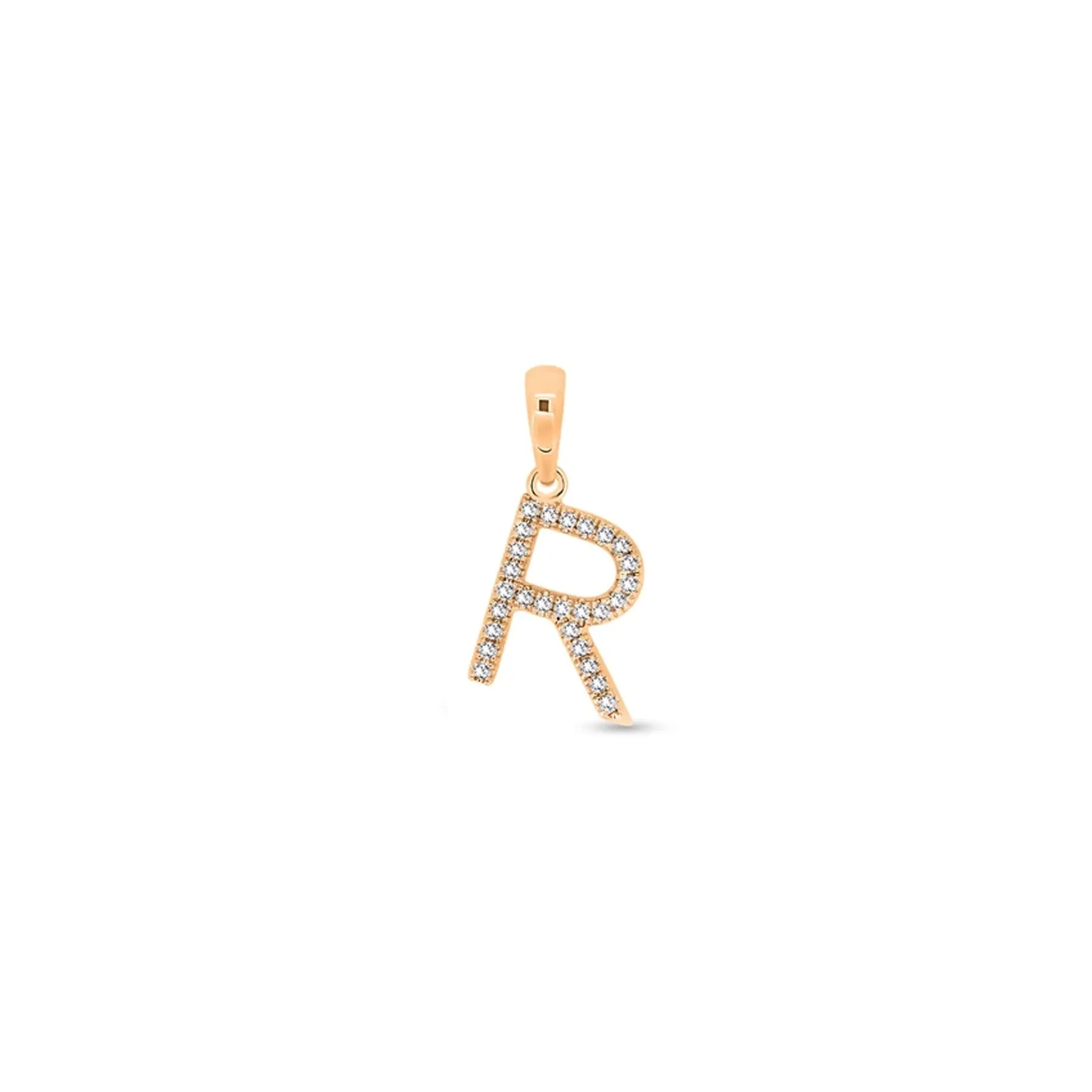 9K Gold Diamond 'R' Initial Pendant - DSSP-R