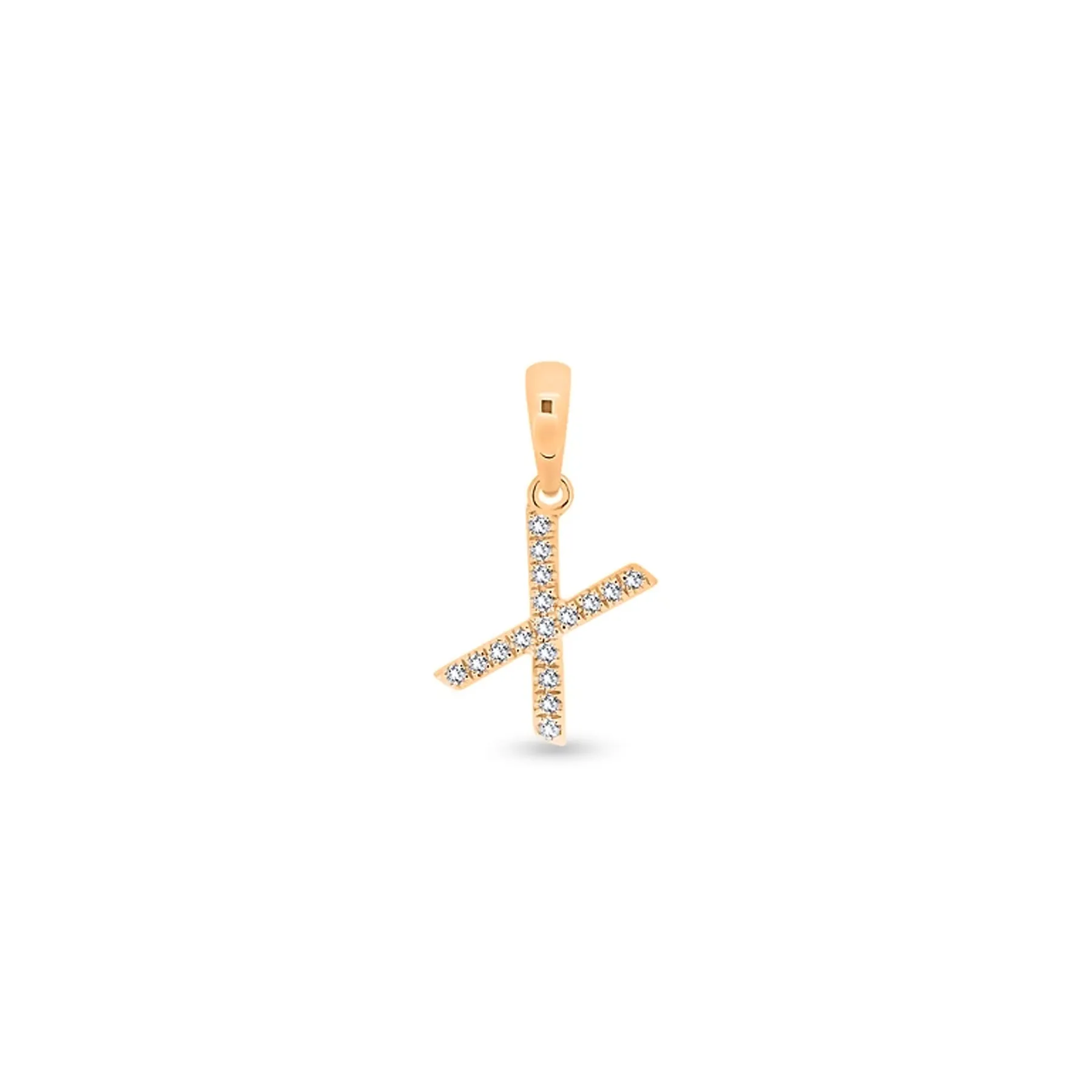 9K Gold Diamond 'X' Initial Pendant - DSSP-X