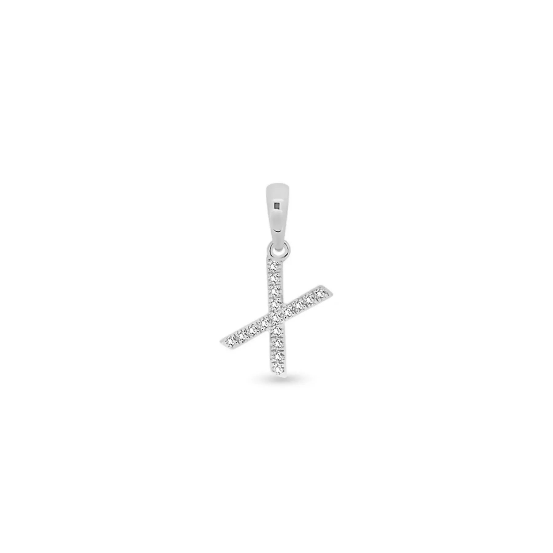 9K Gold Diamond 'X' Initial Pendant - DSSP-X
