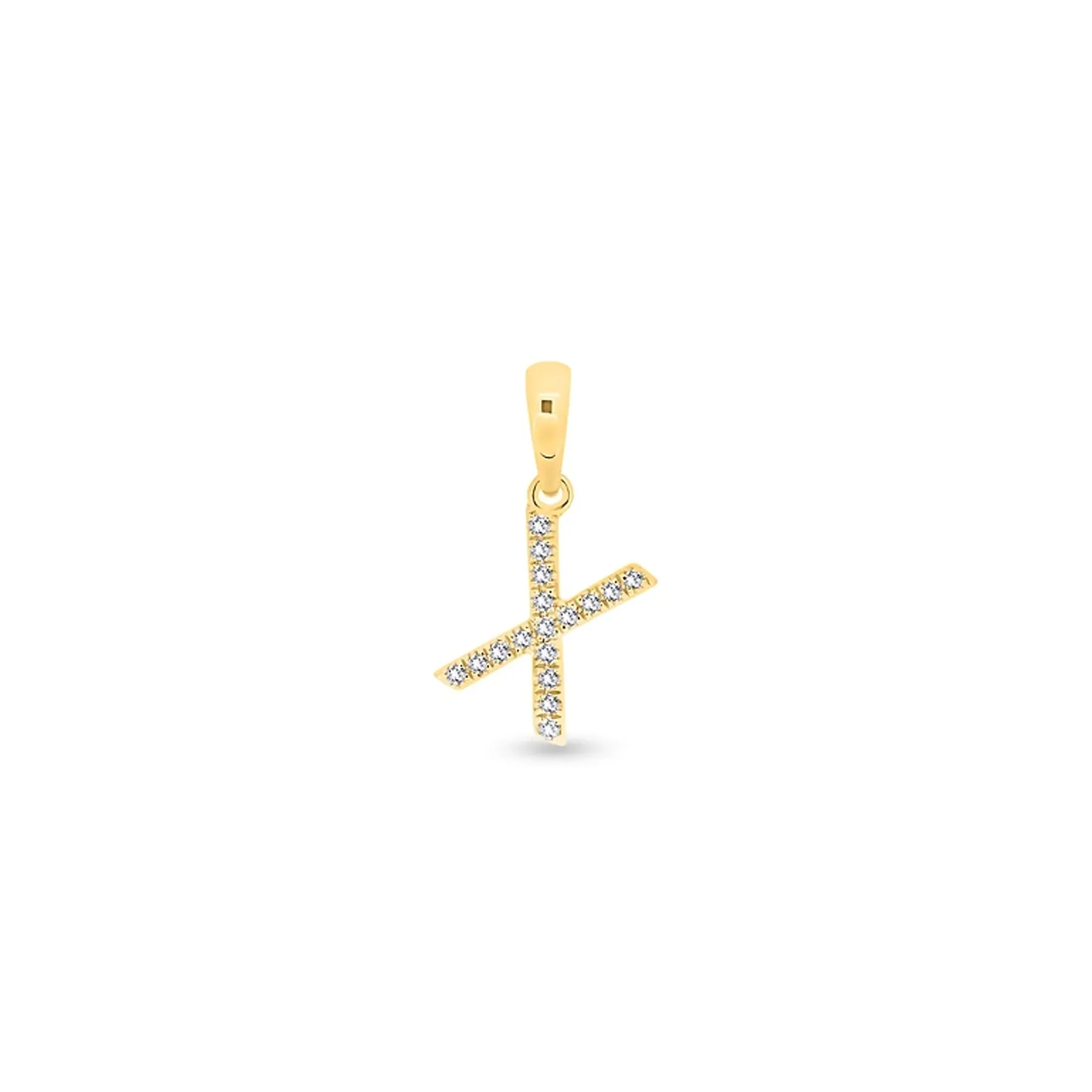 9K Gold Diamond 'X' Initial Pendant - DSSP-X