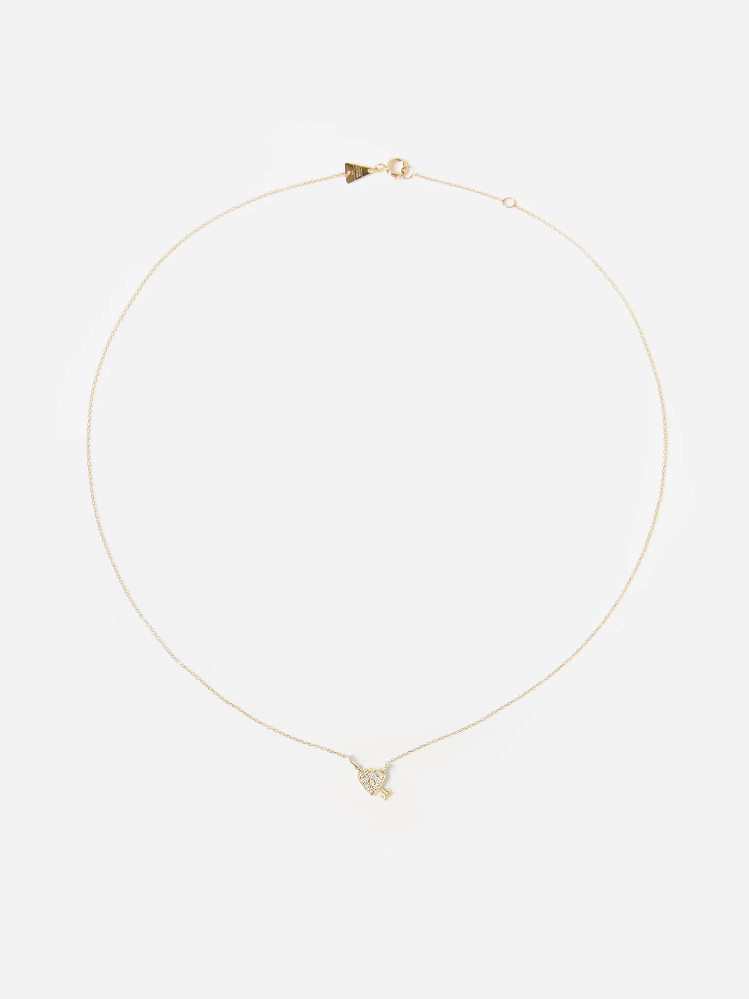 Adina Reyter Women's Tiny Pavé Heart Arrow Necklace