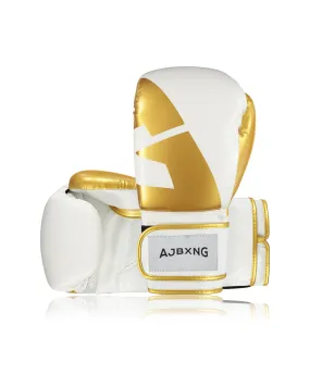 AJBXNG SSG5 Sparring Glove - White and Gold 16oz