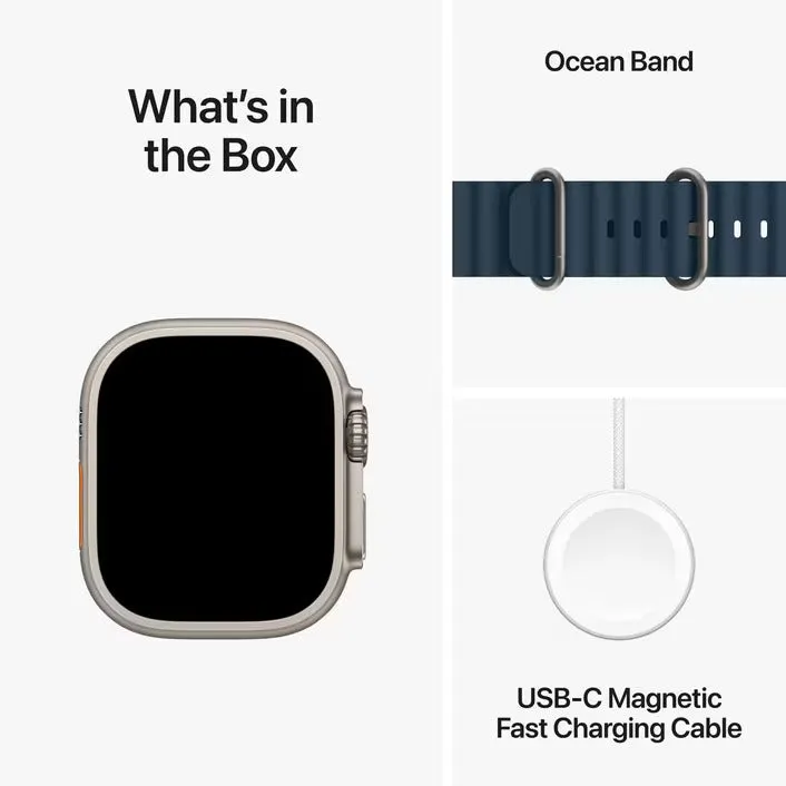 Apple Watch Ultra 2 GPS   Cellular 49mm Titanium/Blue Ocean Band - AU Version ( Open Never Used )