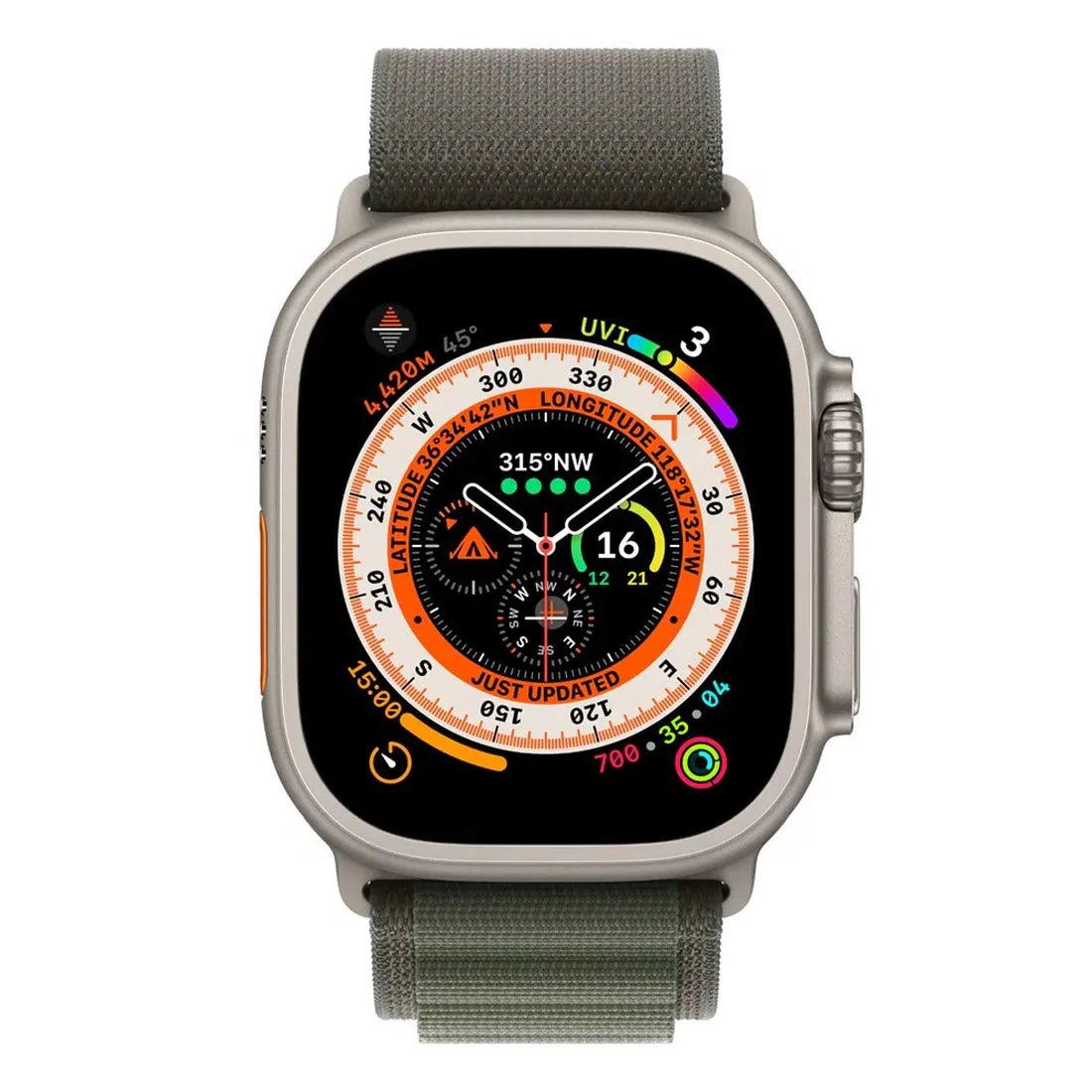 Apple Watch Ultra 49mm Titanium Case GPS   Cellular With - Green Alpine Loop - Open Never Used - AU Version