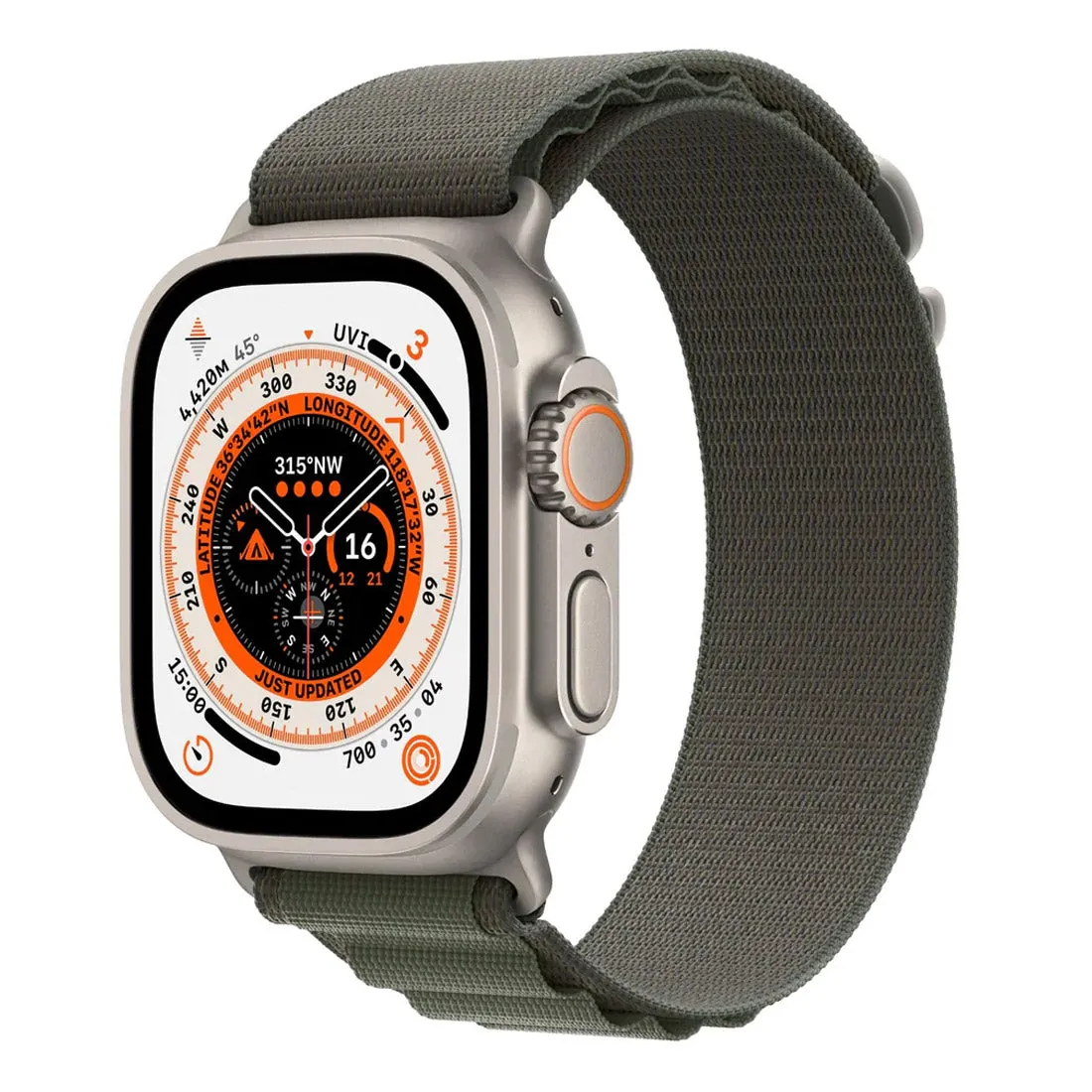 Apple Watch Ultra 49mm Titanium Case GPS   Cellular With - Green Alpine Loop - Open Never Used - AU Version
