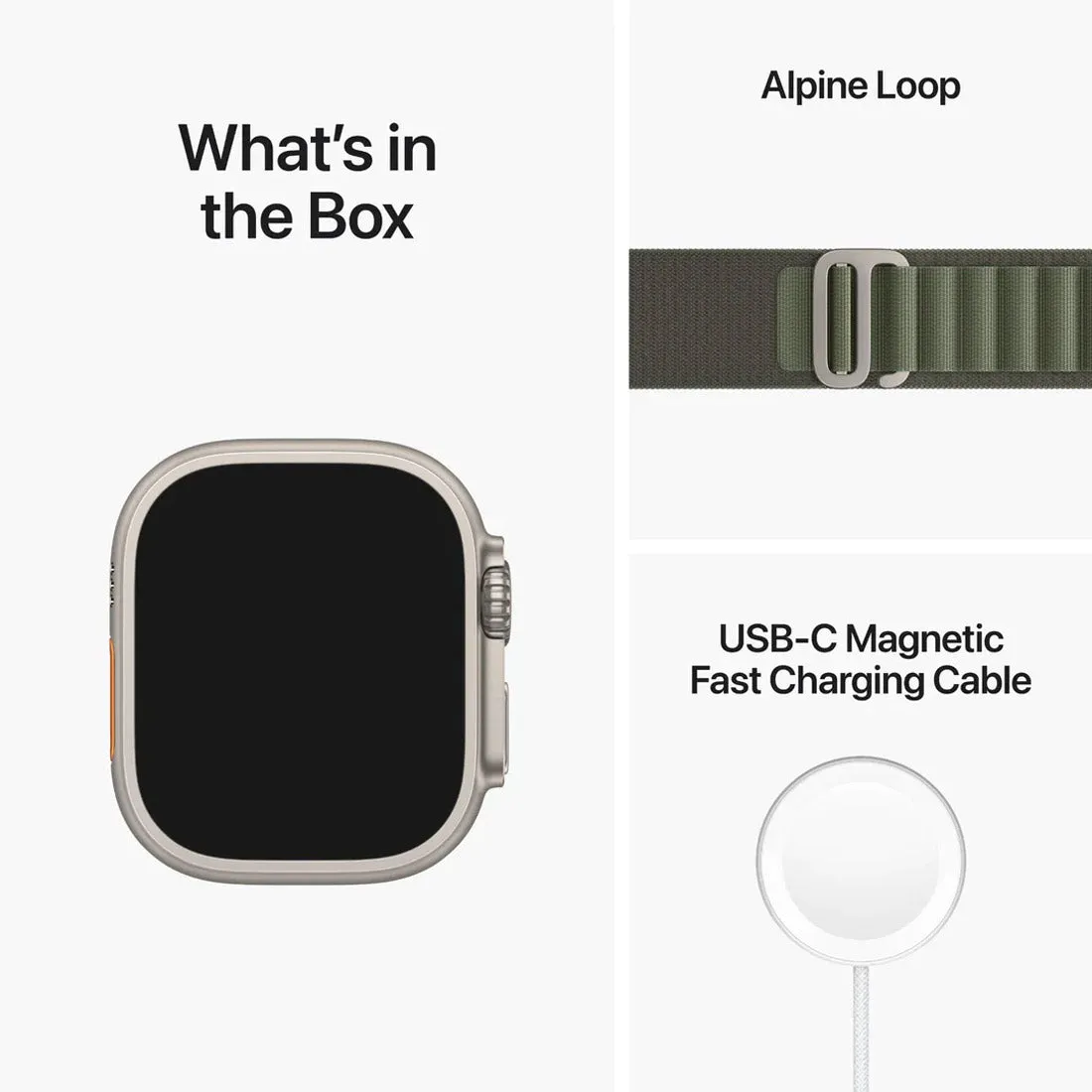 Apple Watch Ultra 49mm Titanium Case GPS   Cellular With - Green Alpine Loop - Open Never Used - AU Version