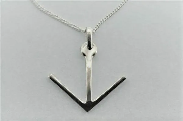 arrow pendant on 60 cm link chain - sterling silver