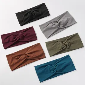 Artilady 6 Pack Wide Boho Headbands for Women - Soft Yoga Elastic Hair Bands for Girls Workout Running Sport Headwrap Non-slip Breathable (Warm Colors)
