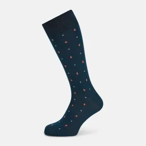 Azzurro Patterned Mid-Length Socks