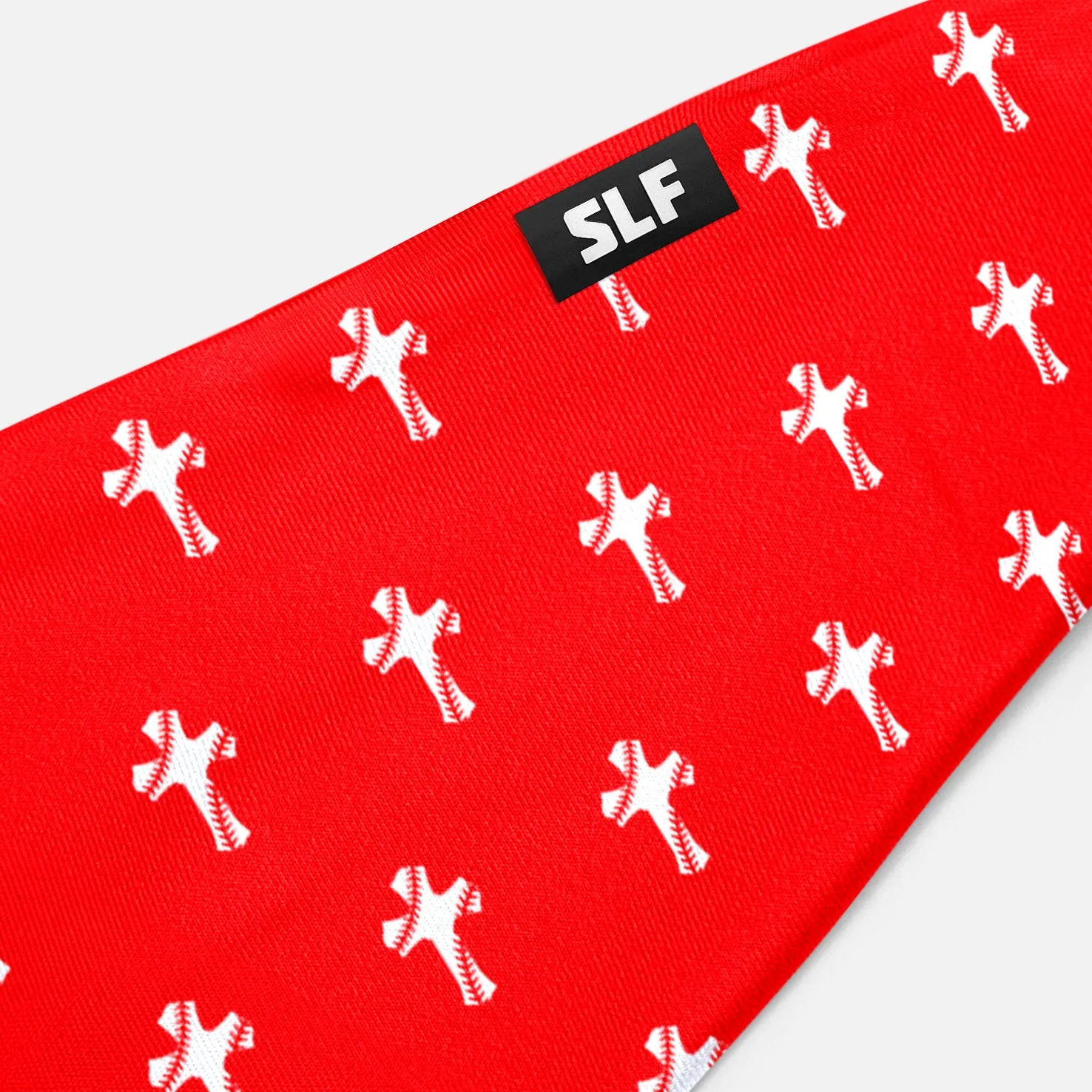 Baseball Cross Pattern Red Headband