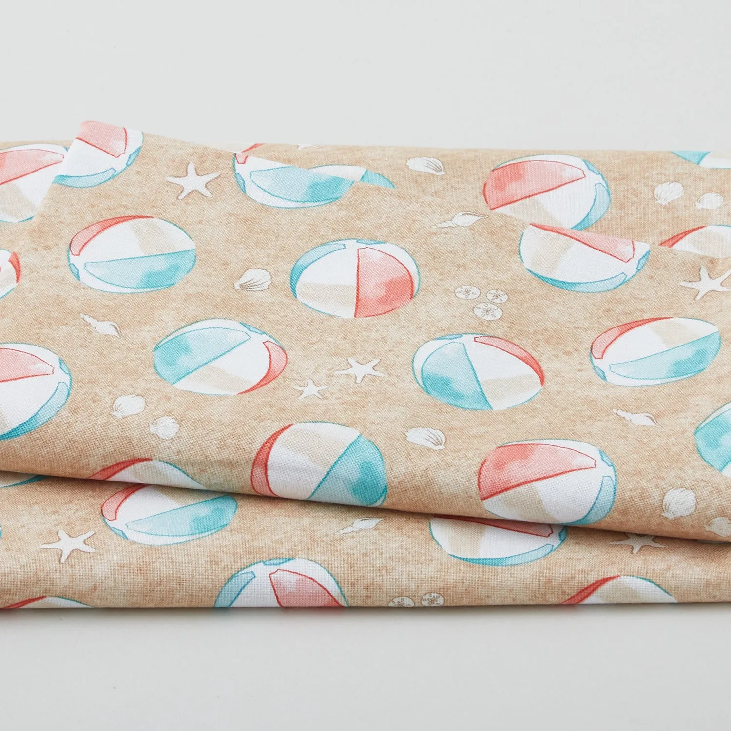 Beachy Keen - Tossed Beach Balls Sand 2 Yard Cut