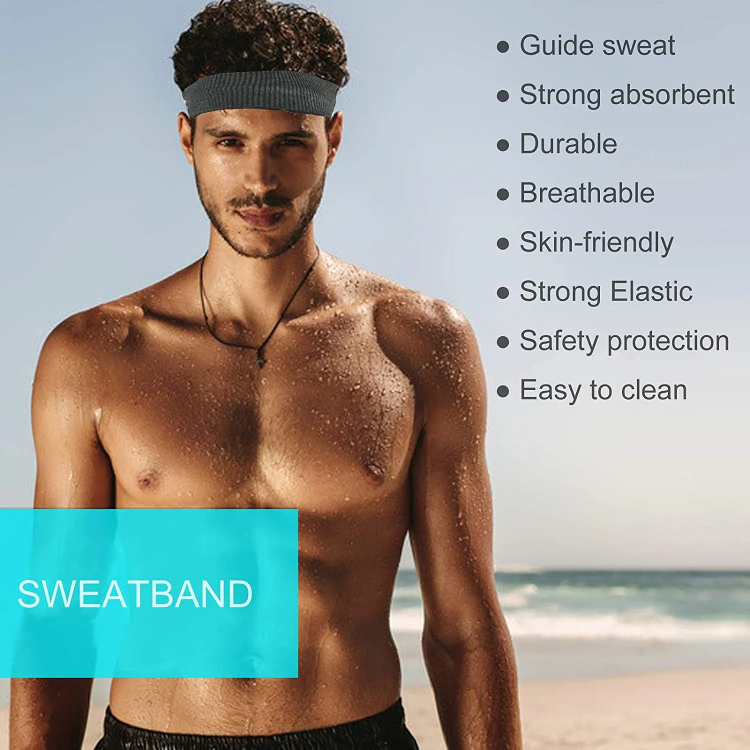BGJOY Music Headband Sleep Headphones Sweatband with Wireless Headphone Headset Speaker Mic Handsfree Music Call Sport Headbands Earphones Headsets for Workout Running Yoga Sleeping (Dark Grey)