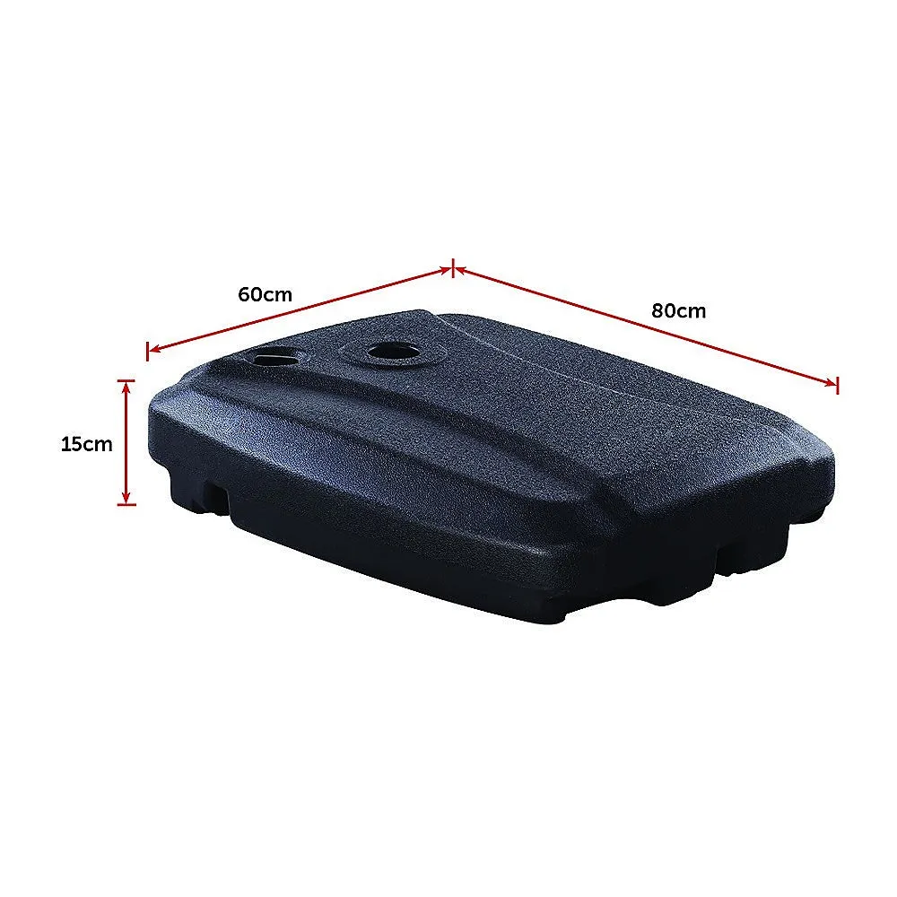Black UV-Resistant Round Outdoor Umbrella Stand Base - 60x80cm, Portable, Heavy-duty