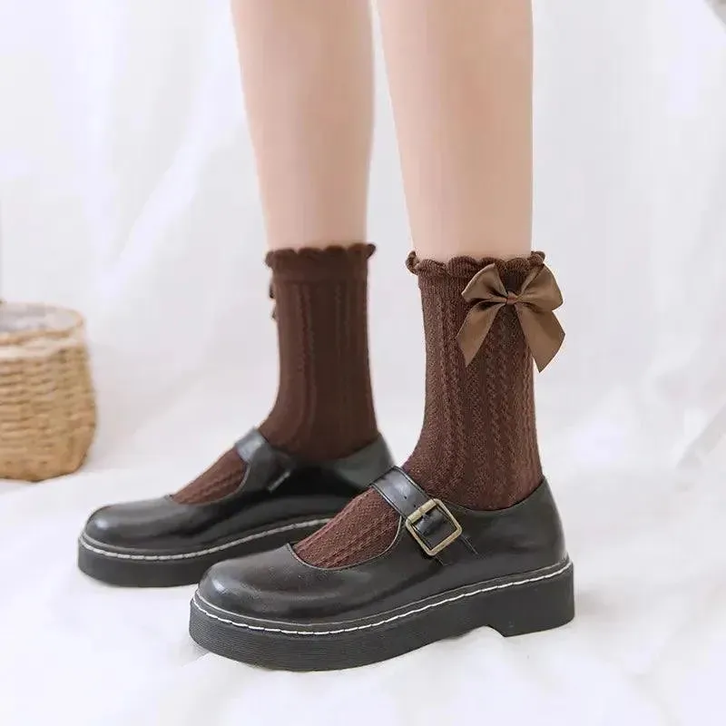 Brown Vintage Lace Ankle Socks | Classic and Elegant Socks